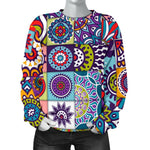 Mandala Tile Bohemian Pattern Print Women's Crewneck Sweatshirt GearFrost