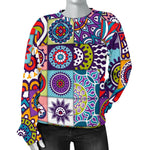 Mandala Tile Bohemian Pattern Print Women's Crewneck Sweatshirt GearFrost