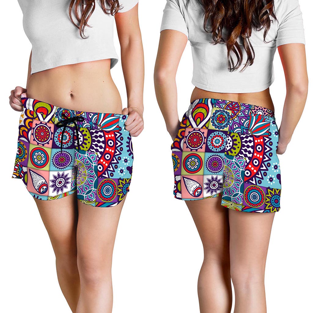 Mandala Tile Bohemian Pattern Print Women's Shorts