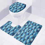 Mandala Waves Bohemian Pattern Print 3 Piece Bath Mat Set
