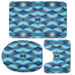 Mandala Waves Bohemian Pattern Print 3 Piece Bath Mat Set
