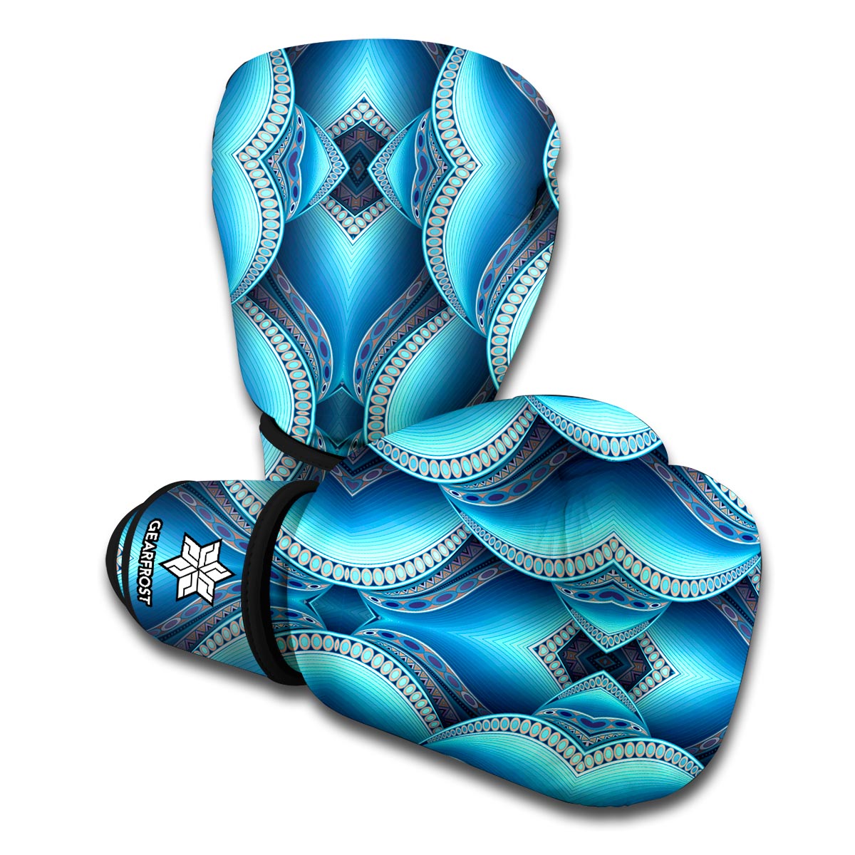Mandala Waves Bohemian Pattern Print Boxing Gloves