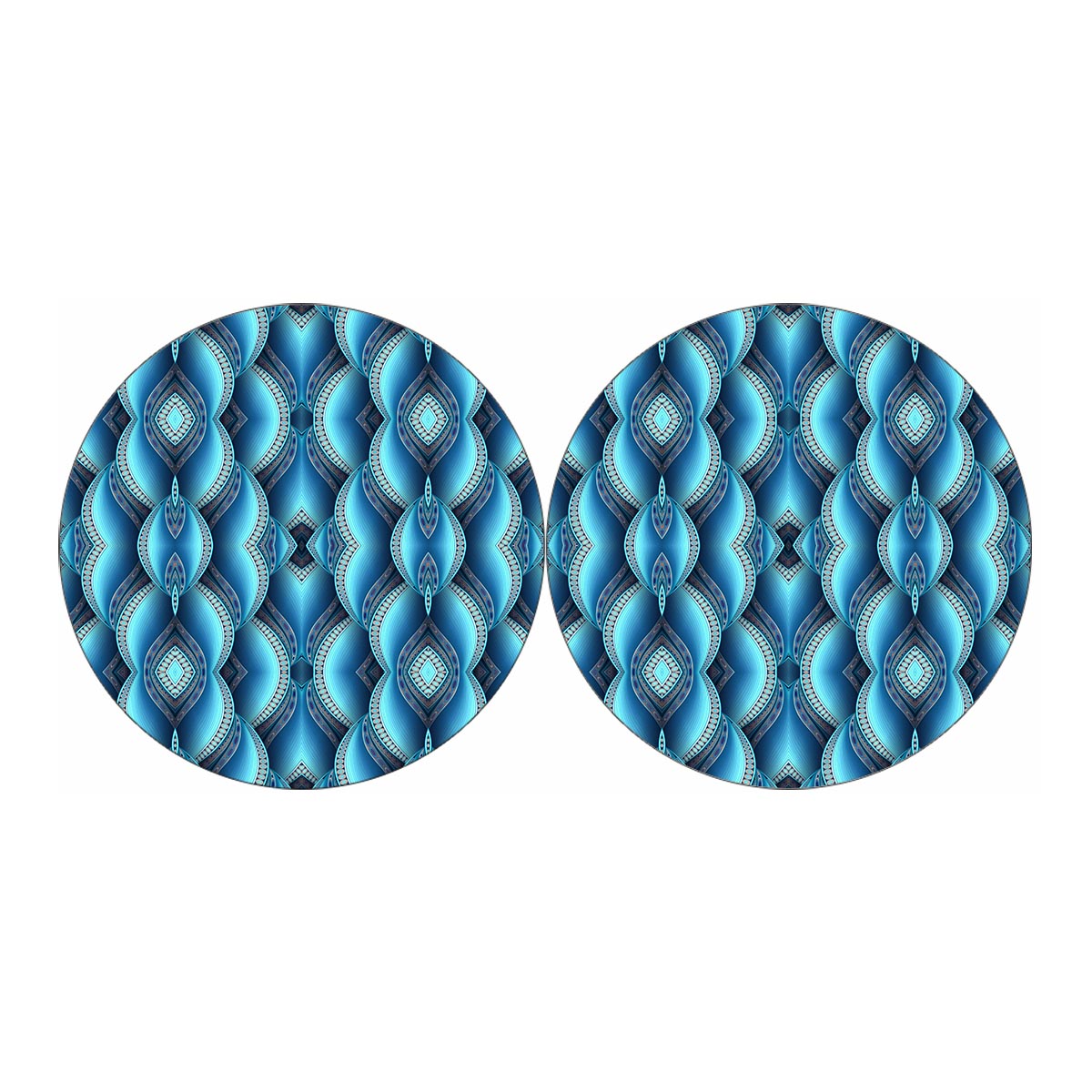 Mandala Waves Bohemian Pattern Print Car Coasters