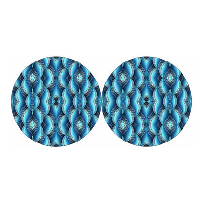 Mandala Waves Bohemian Pattern Print Car Coasters