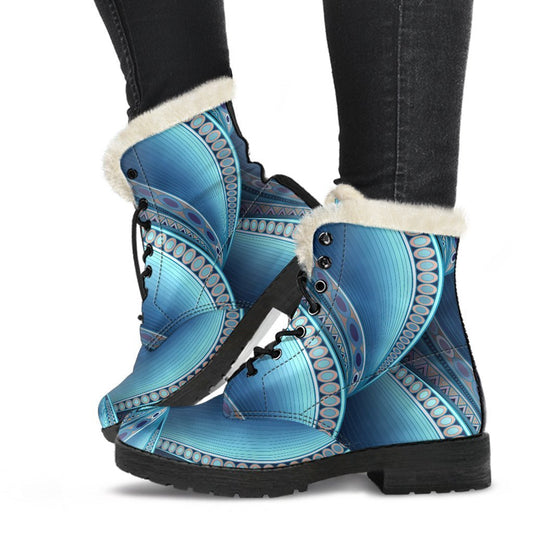 Mandala Waves Bohemian Pattern Print Comfy Boots GearFrost