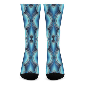 Mandala Waves Bohemian Pattern Print Crew Socks