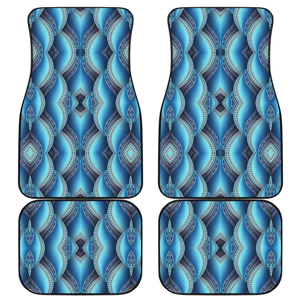 Mandala Waves Bohemian Pattern Print Front and Back Car Floor Mats
