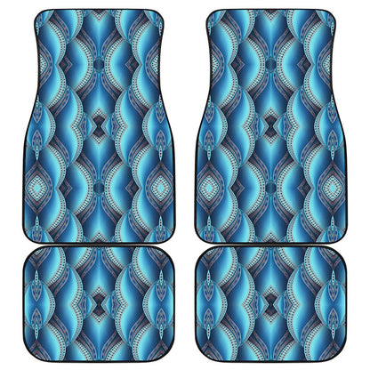 Mandala Waves Bohemian Pattern Print Front and Back Car Floor Mats