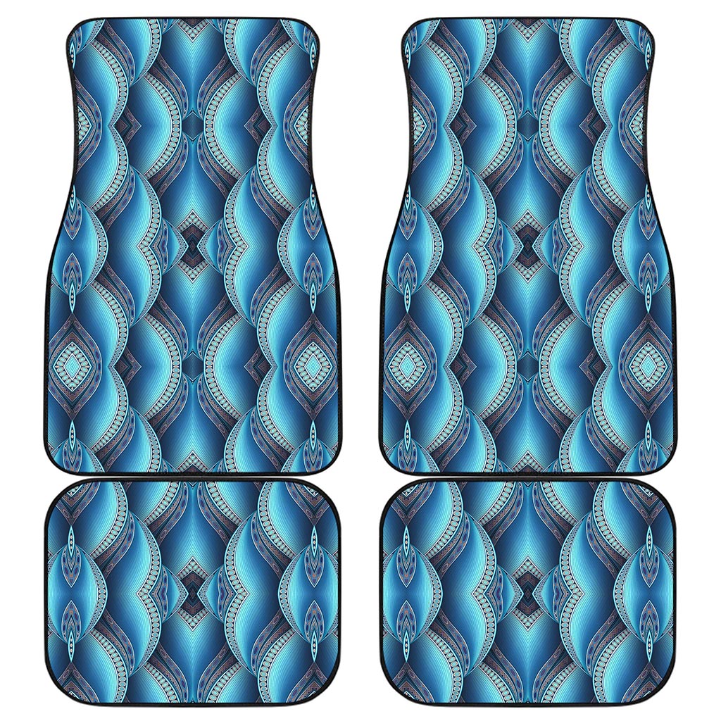 Mandala Waves Bohemian Pattern Print Front and Back Car Floor Mats