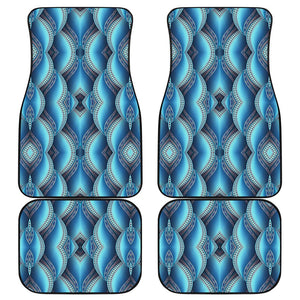 Mandala Waves Bohemian Pattern Print Front and Back Car Floor Mats