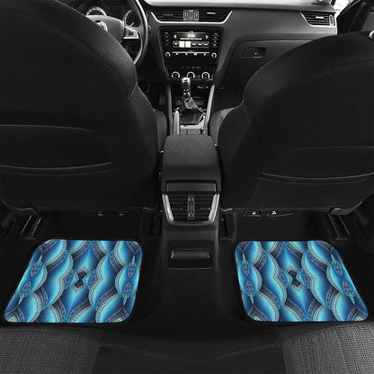 Mandala Waves Bohemian Pattern Print Front and Back Car Floor Mats