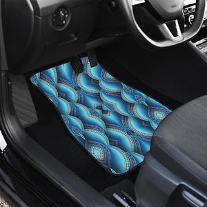 Mandala Waves Bohemian Pattern Print Front and Back Car Floor Mats