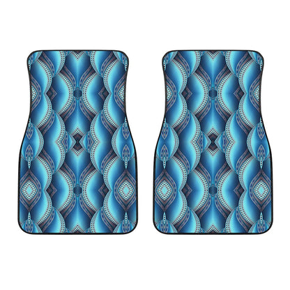 Mandala Waves Bohemian Pattern Print Front Car Floor Mats