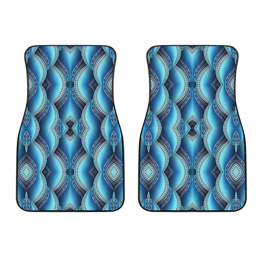 Mandala Waves Bohemian Pattern Print Front Car Floor Mats