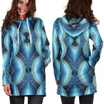 Mandala Waves Bohemian Pattern Print Hoodie Dress GearFrost