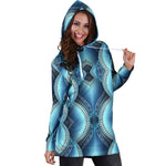 Mandala Waves Bohemian Pattern Print Hoodie Dress GearFrost