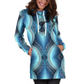 Mandala Waves Bohemian Pattern Print Pullover Hoodie Dress
