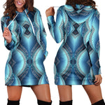 Mandala Waves Bohemian Pattern Print Hoodie Dress GearFrost