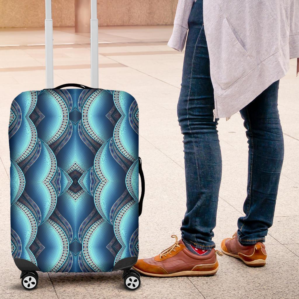 Mandala Waves Bohemian Pattern Print Luggage Cover GearFrost