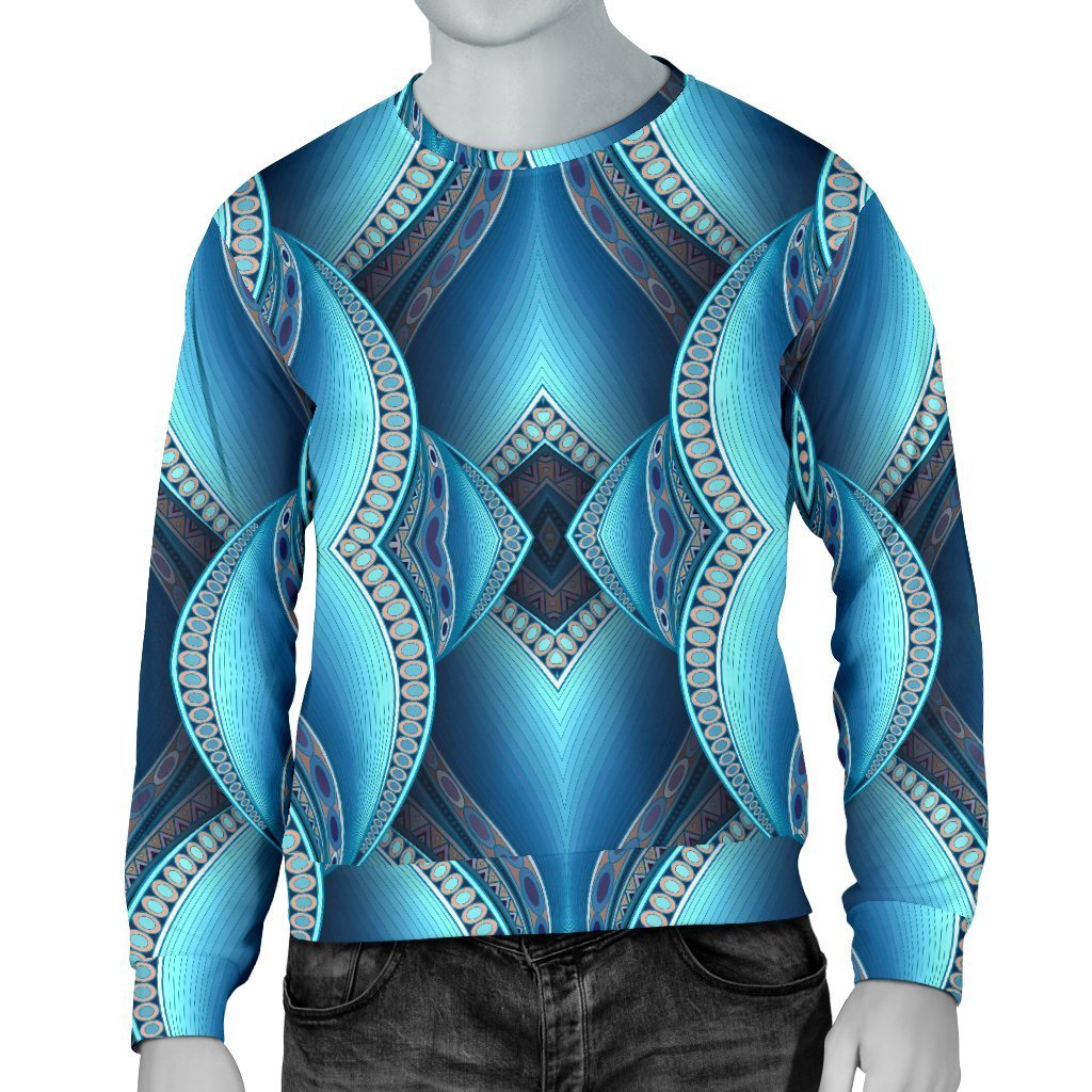 Mandala Waves Bohemian Pattern Print Men's Crewneck Sweatshirt GearFrost