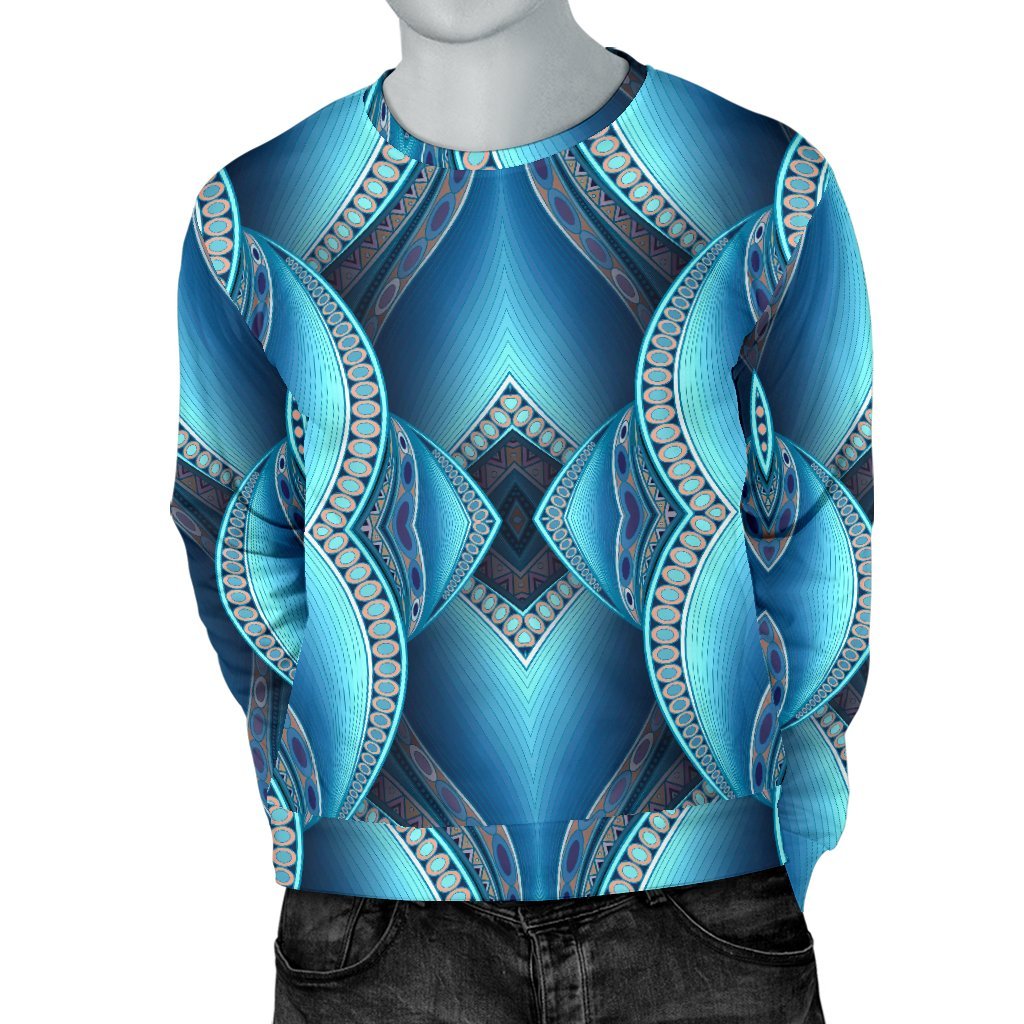 Mandala Waves Bohemian Pattern Print Men's Crewneck Sweatshirt GearFrost