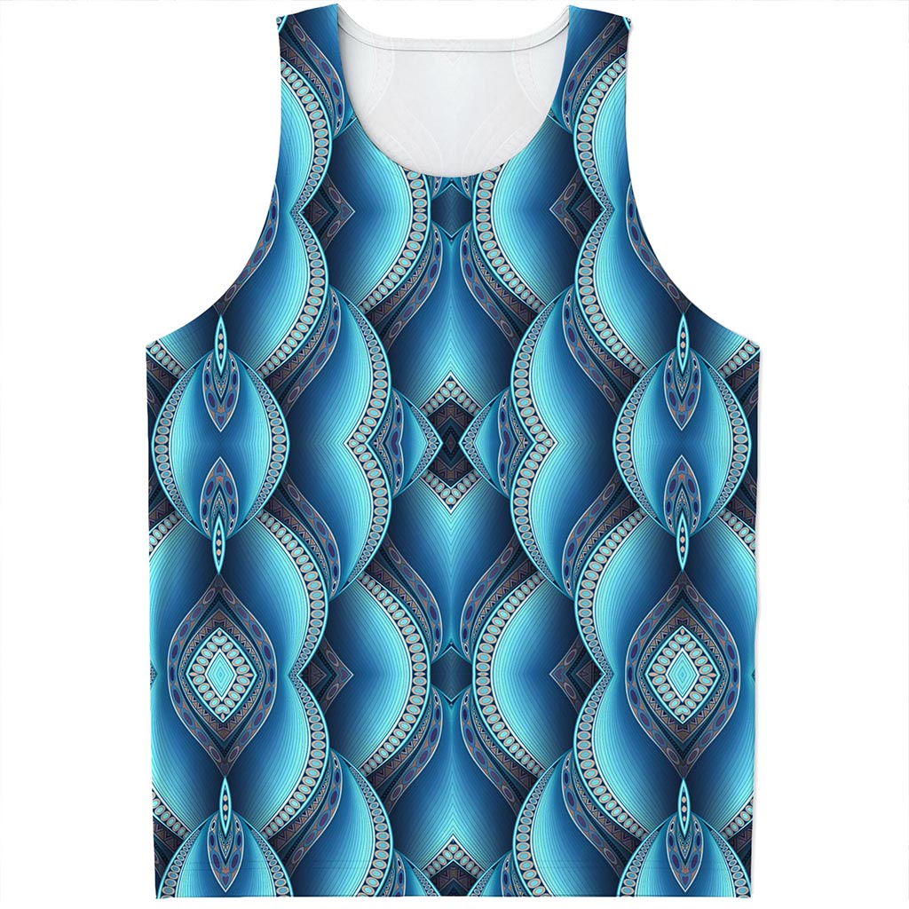 Mandala Waves Bohemian Pattern Print Men's Tank Top