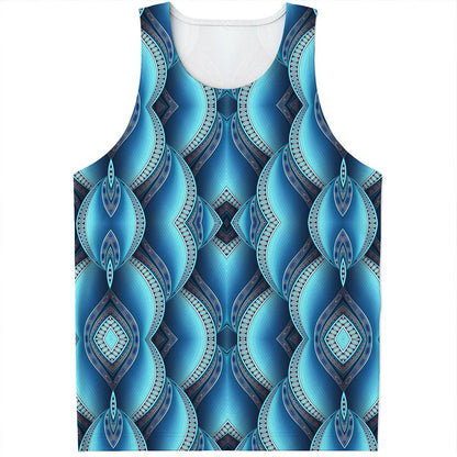 Mandala Waves Bohemian Pattern Print Men's Tank Top