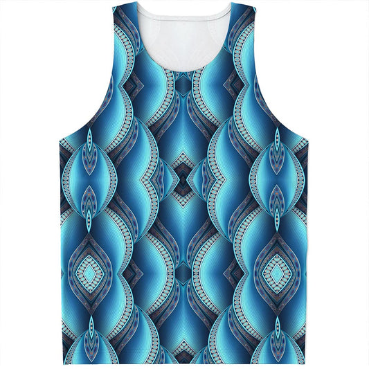 Mandala Waves Bohemian Pattern Print Men's Tank Top