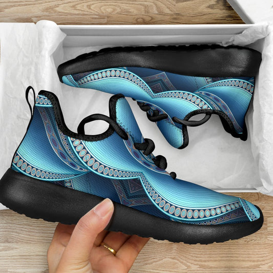 Mandala Waves Bohemian Pattern Print Mesh Knit Shoes GearFrost