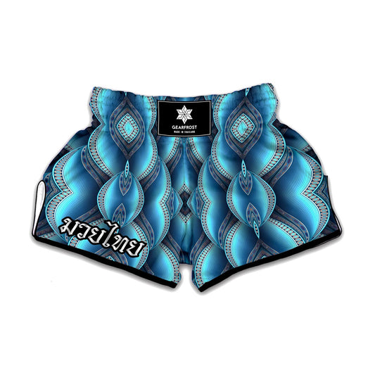 Mandala Waves Bohemian Pattern Print Muay Thai Boxing Shorts