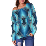 Mandala Waves Bohemian Pattern Print Off Shoulder Sweatshirt GearFrost