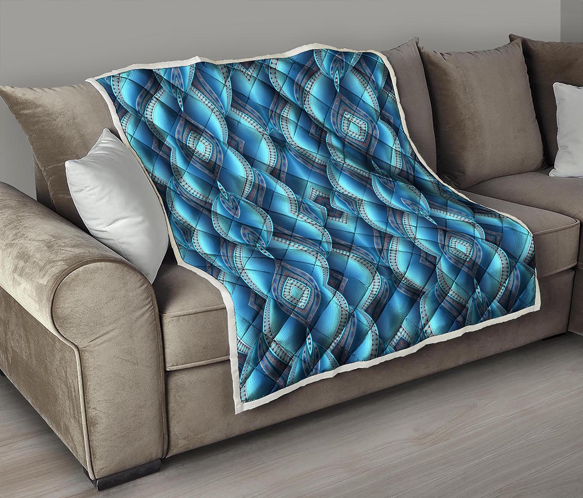 Mandala Waves Bohemian Pattern Print Quilt