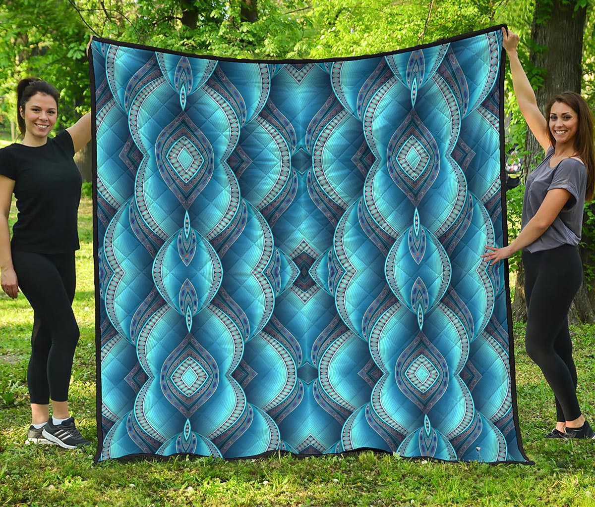Mandala Waves Bohemian Pattern Print Quilt