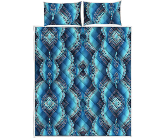 Mandala Waves Bohemian Pattern Print Quilt Bed Set