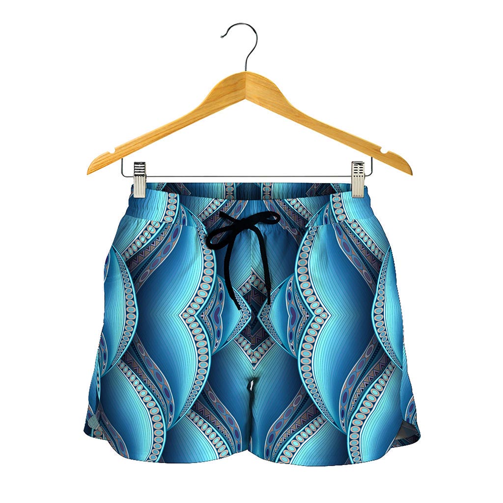 Mandala Waves Bohemian Pattern Print Women's Shorts