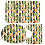 Mango Fruit Striped Pattern Print 3 Piece Bath Mat Set