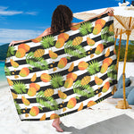 Mango Fruit Striped Pattern Print Beach Sarong Wrap