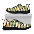 Mango Fruit Striped Pattern Print Black Running Shoes