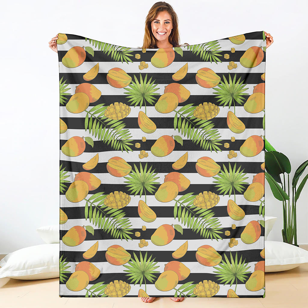 Mango Fruit Striped Pattern Print Blanket