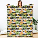 Mango Fruit Striped Pattern Print Blanket