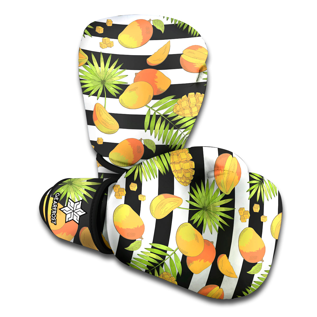Mango Fruit Striped Pattern Print Boxing Gloves