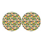Mango Fruit Striped Pattern Print Car Coasters