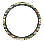 Mango Fruit Striped Pattern Print Car Steering Wheel Cover