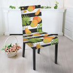 Mango Fruit Striped Pattern Print Dining Chair Slipcover