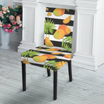 Mango Fruit Striped Pattern Print Dining Chair Slipcover