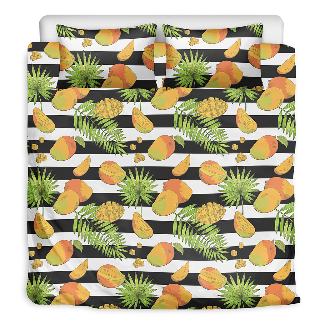 Mango Fruit Striped Pattern Print Duvet Cover Bedding Set