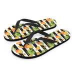 Mango Fruit Striped Pattern Print Flip Flops