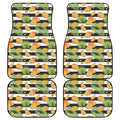 Mango Fruit Striped Pattern Print Front and Back Car Floor Mats