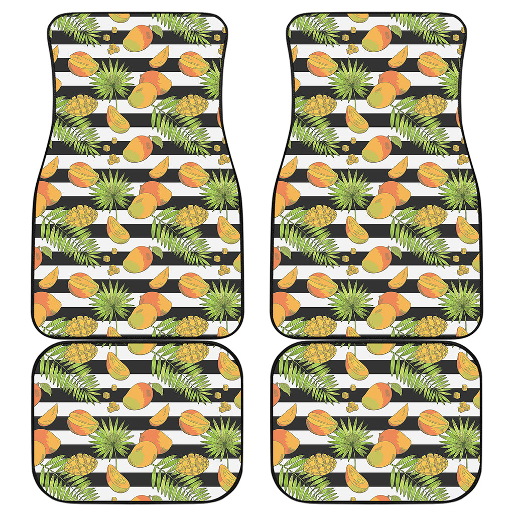 Mango Fruit Striped Pattern Print Front and Back Car Floor Mats