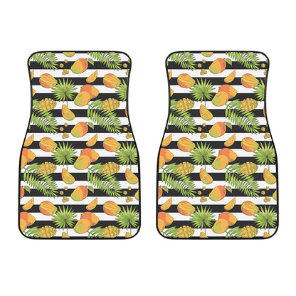 Mango Fruit Striped Pattern Print Front Car Floor Mats